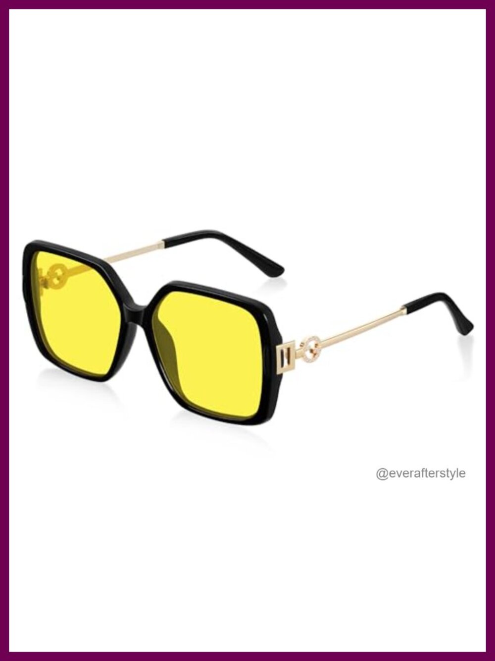 Oversized Retro Square Polarized Sunglasses UV Protection Metal Temple